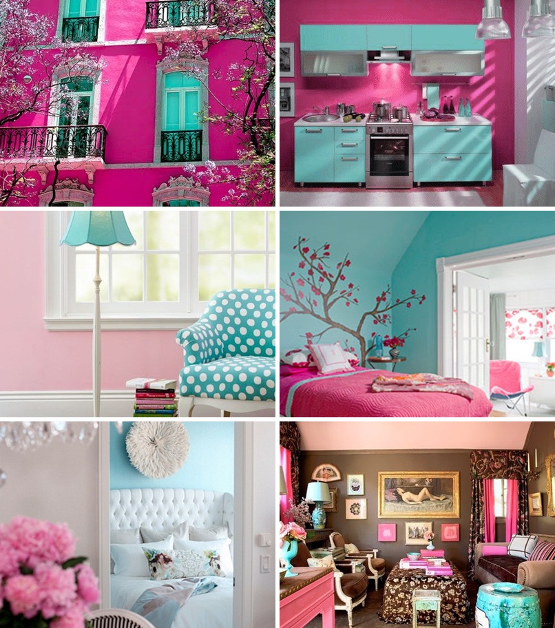 decoracao quarto azul turquesa e amarelo:Construindo Minha Casa Clean: Ambientes com Rosa Pink!!! Amei! decoracao quarto azul turquesa e amarelo:Construindo Minha Casa Clean: Ambientes com Rosa Pink!!! Amei!
