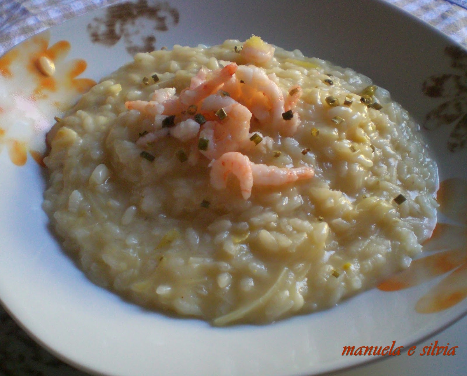 Risotto agli asparagi bianchi con gamberetti marinati al limone