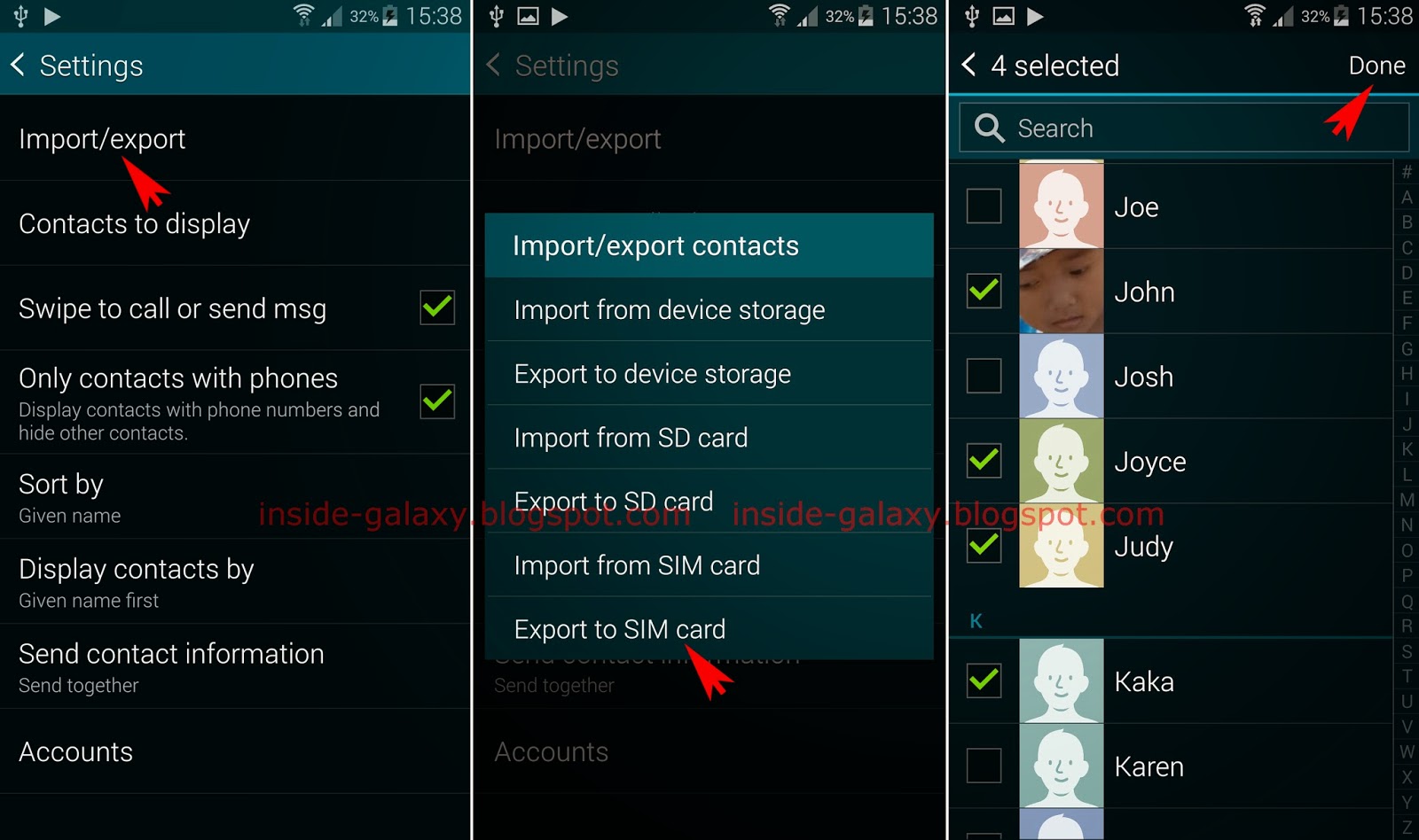 Inside Galaxy Samsung Galaxy S5 How to Export Contacts to a SIM Card