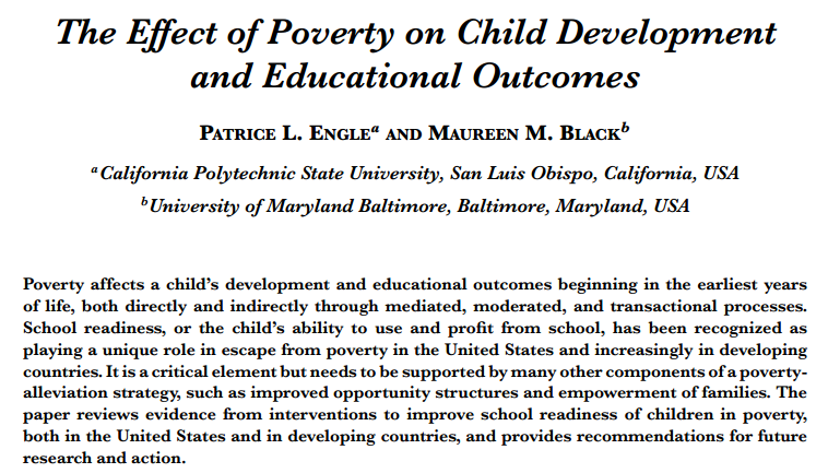 Poverty and child development essay