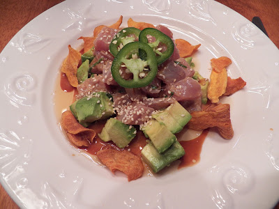 Making ahi tuna ceviche