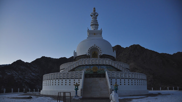 Leh Ladakh Himalayas mountians flight shanti stupa monestary winters