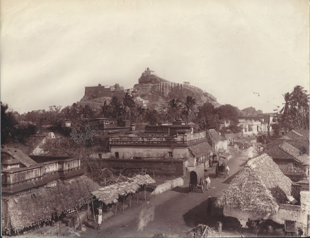 View+of+Tiruchirappalli+(Trichy),+Rockfort+Ucchi+Pillayar+Temple+in+Distance+-++Tamil+Nadu+1890's