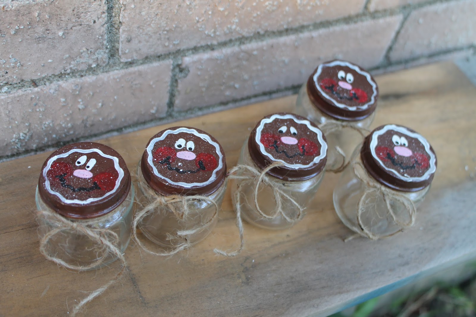 Christy Robbins Gingerbread Face Jars