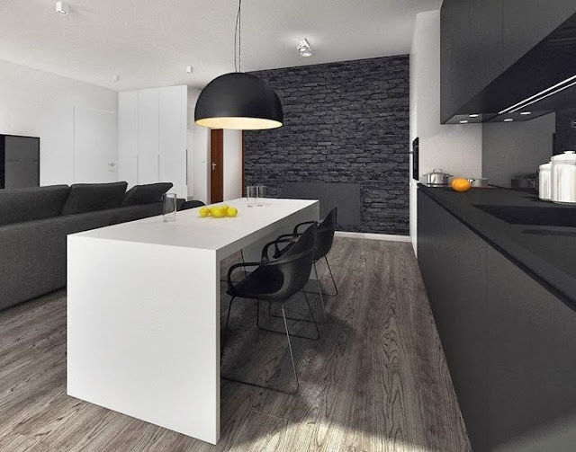 Superior Fregaderos Para Cocina Economicos #8: Cocina-minimalista-blanca-y-negra4.jpg Superior Fregaderos Para Cocina Economicos #8: Cocina-minimalista-blanca-y-negra4.jpg