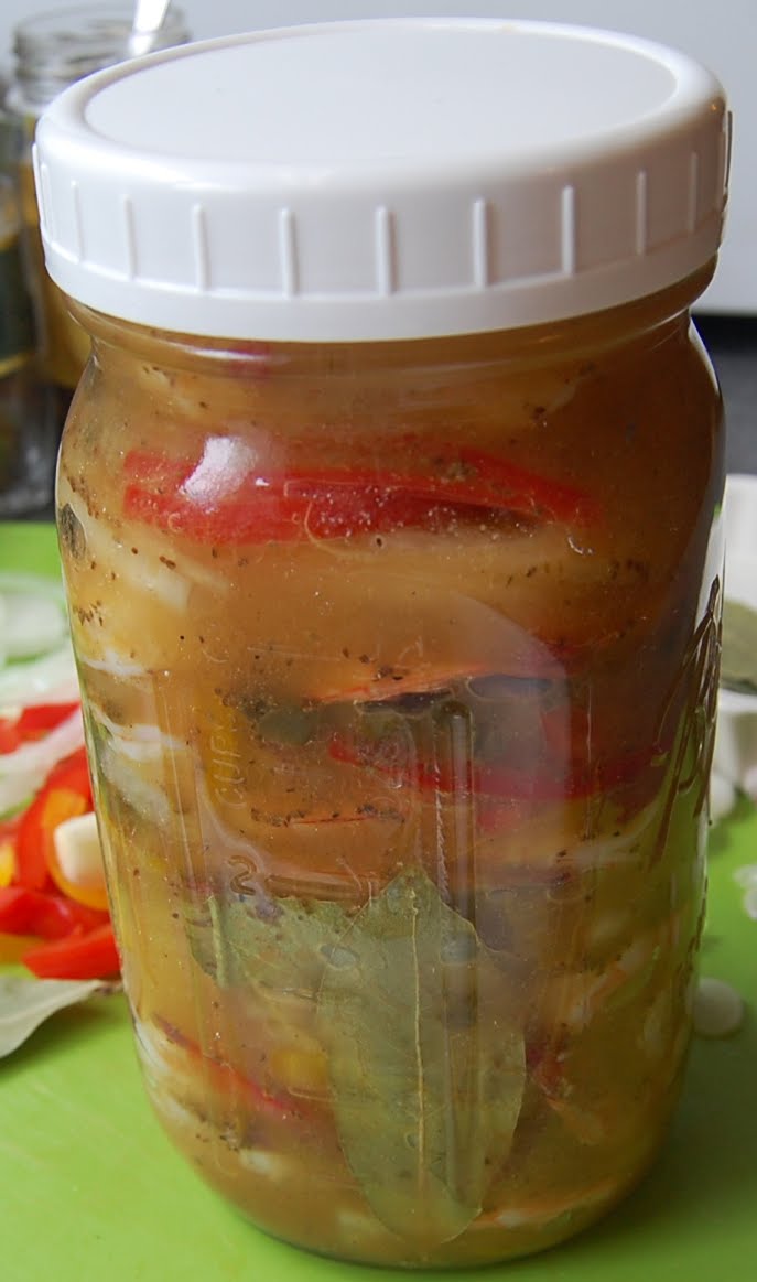 Daily*Dishin: Marinated Peppers and Shrimp New Orleans Style
