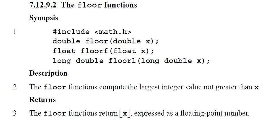 Lessons In Coding: The floor Function in C & C++