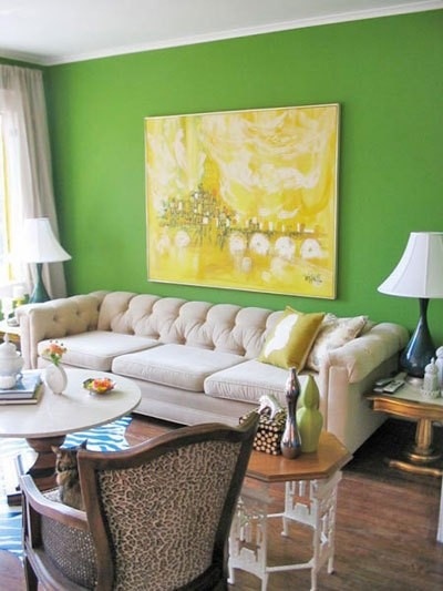 Decoración de Salas de color Verde | Cómo arreglar los Muebles en una