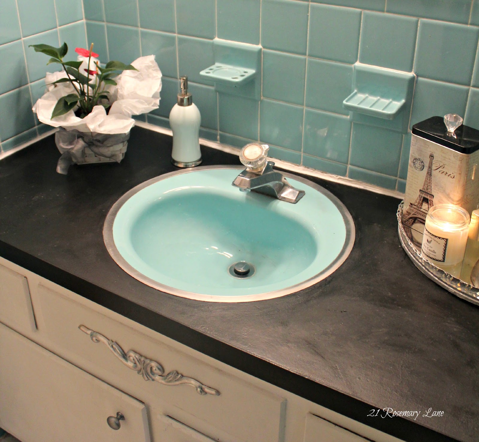 21 Rosemary Lane Painted Bathroom Counter Top