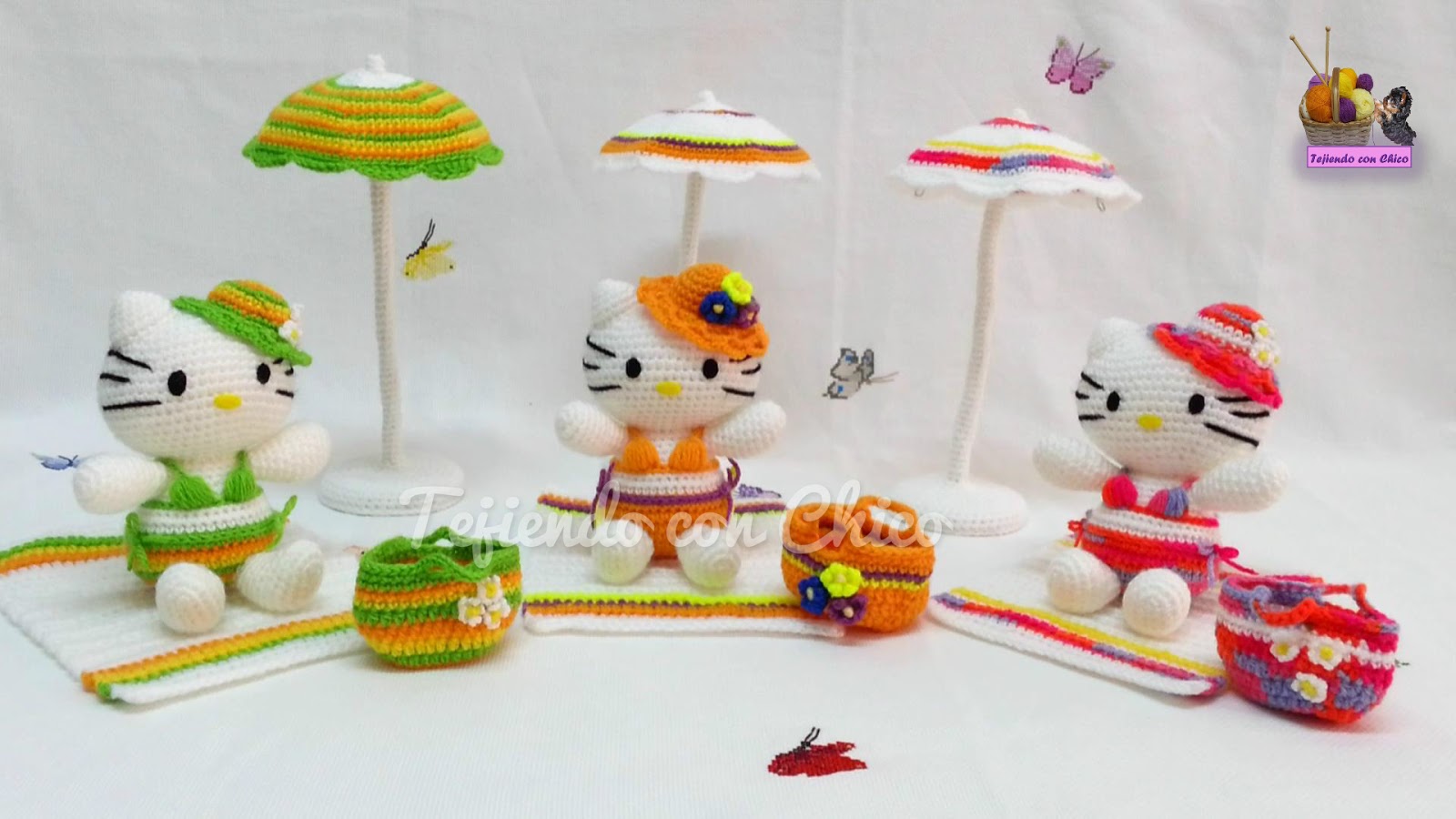 Tejiendo con Chico: Sombrilla para Hello Kitty (mod-18)