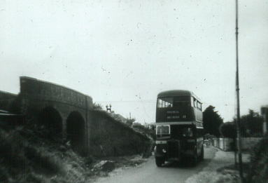 Guy Arab on temporary road  passing Clayhall Arch