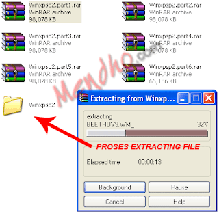 Proses extracting file Proses extracting file - Image by MeNDHo.com