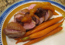 Pan Seared Duck Breast with Mango Chutney & Fresh Apricot