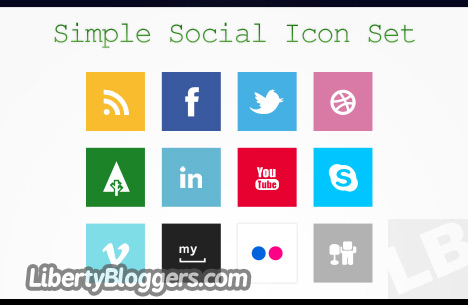 Simple Social Icon Set Simple Social Icon Set