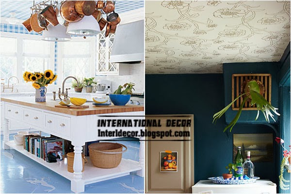 Ceiling Ideas Patterned Wallpaper On The Ceiling House