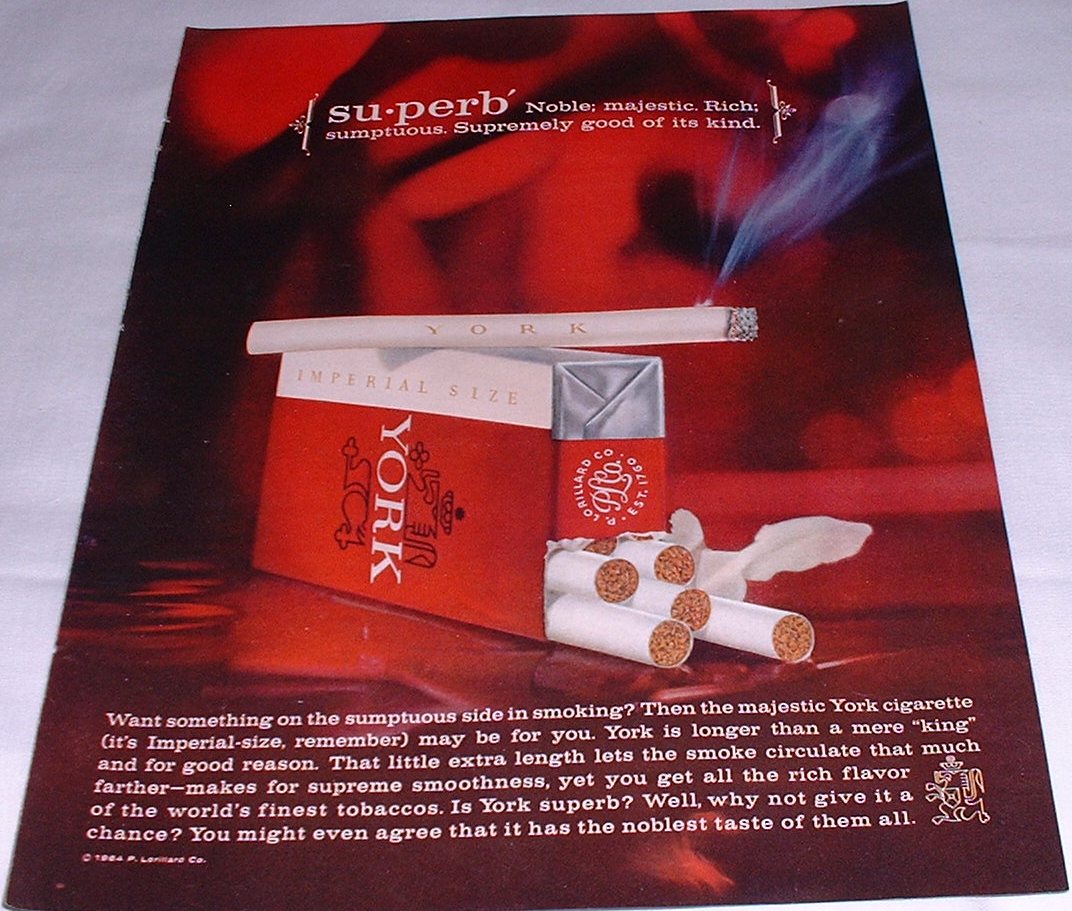 1964 York Cigarettes Magazine Ad Old Magazine Ads