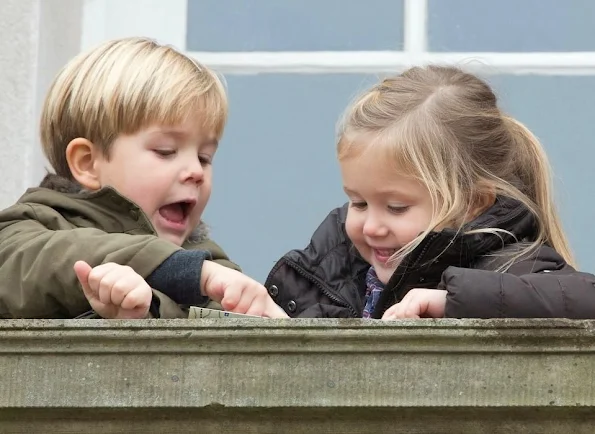 Crown Prince Frederik and Crown Princess Mary, with their four children, Prince Christian,Prince Vincent, Princess Josephine