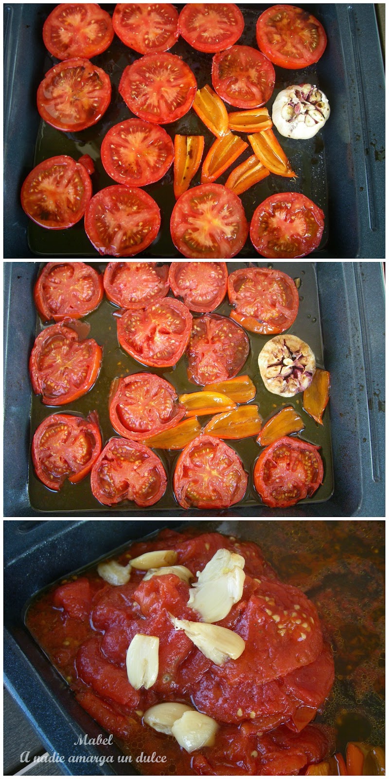 SALSA DE TOMATES Y AJOS ASADOS