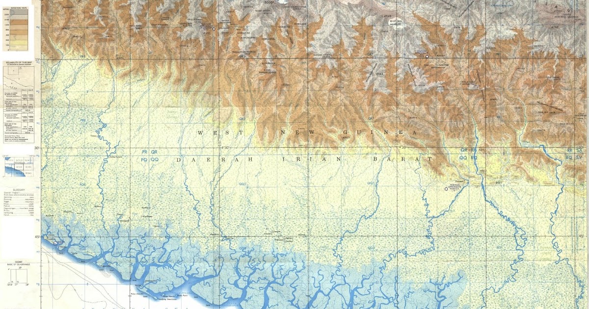 AMAZING INDONESIA Timika Topographic Map Scale 250k