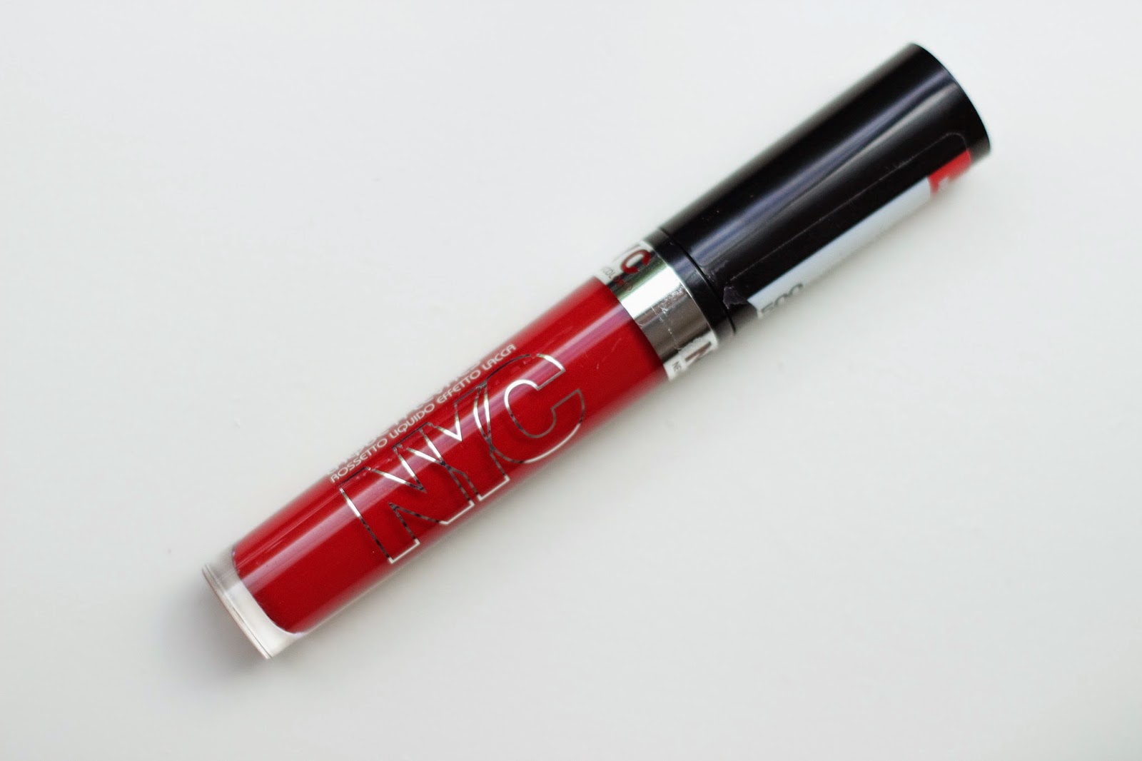 review swatches full face NYC Expert Last Lip Lacquer 500 Rockaway Ruby