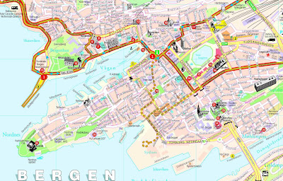 Kart over Bergen