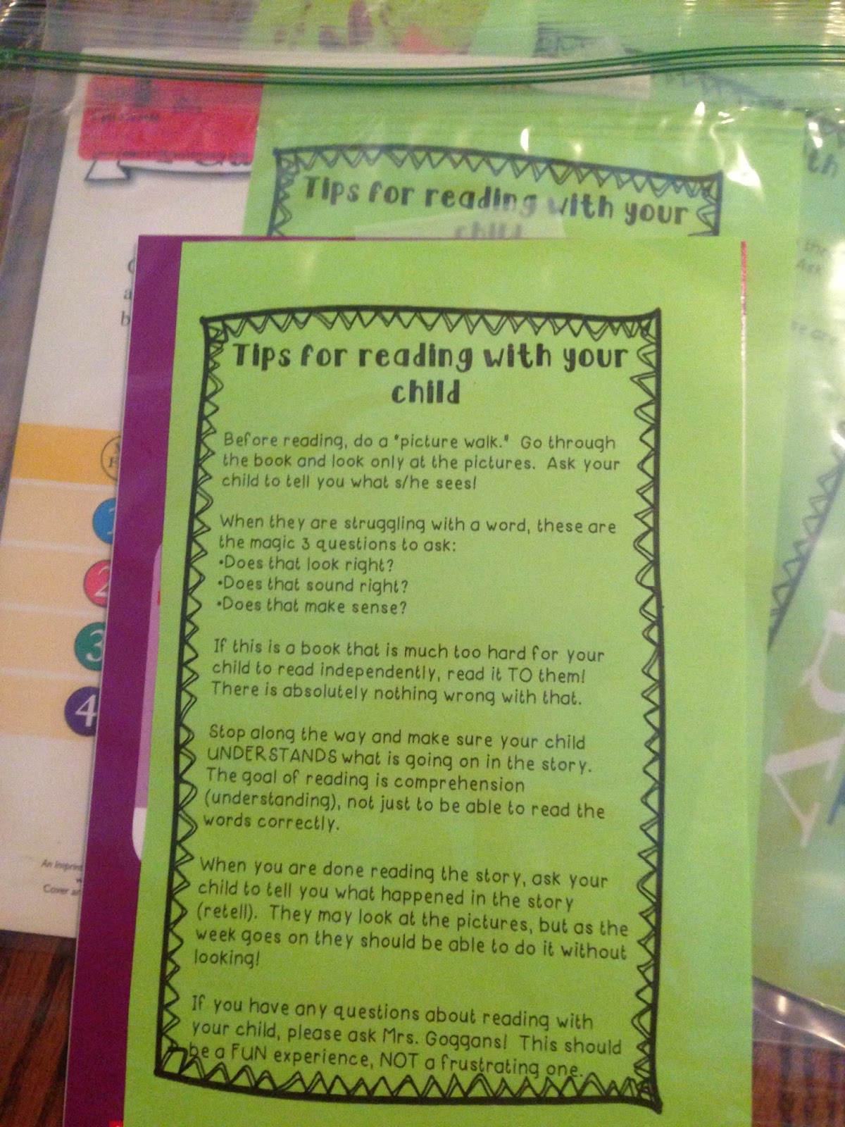 Takehome Book Bags! first grade pizzazz