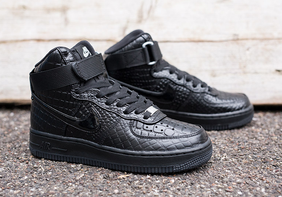 nike air force 1 crocodile skin black