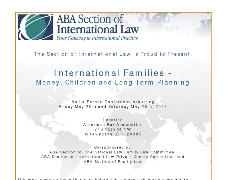 International Family Law International Family Law Seminar in DC