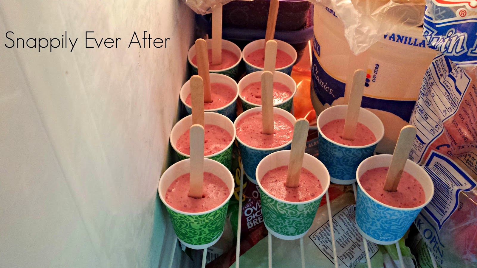 Snappily Ever After Strawberry Ice Pops Without a Mold