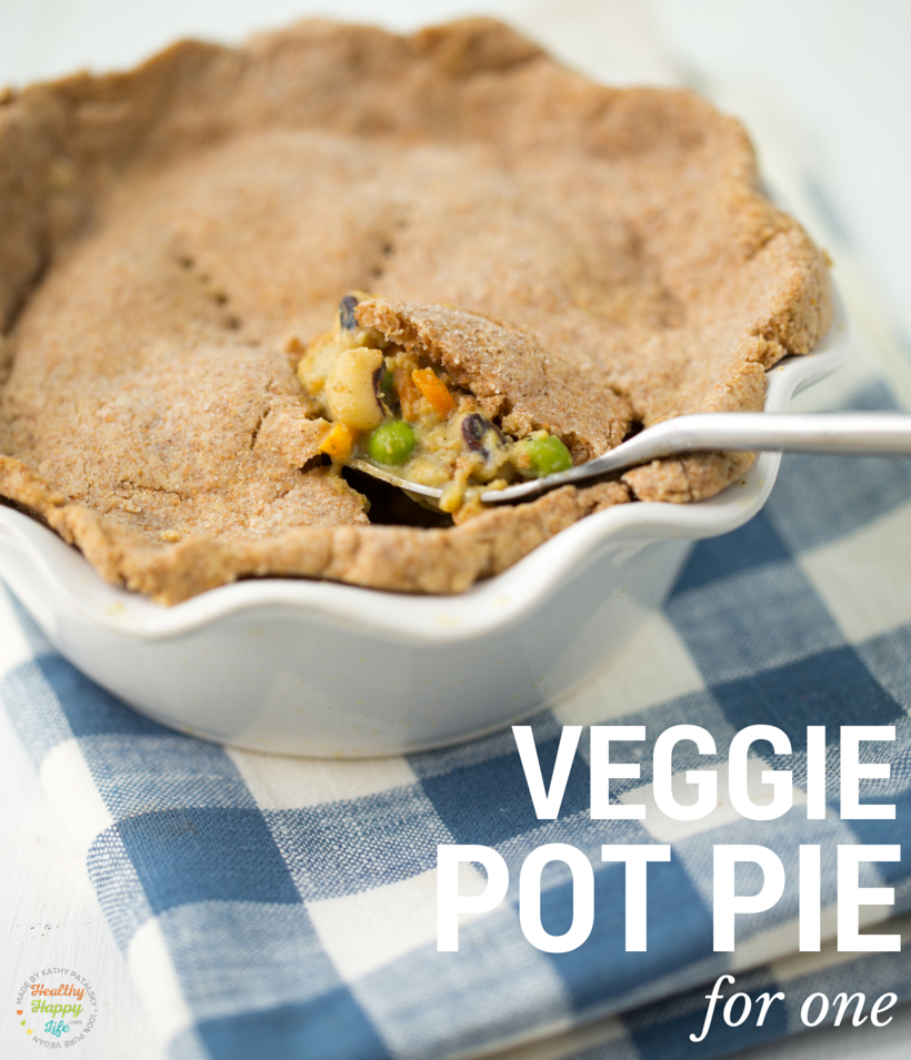 Vegan Pot Pie for one, single serving recipe