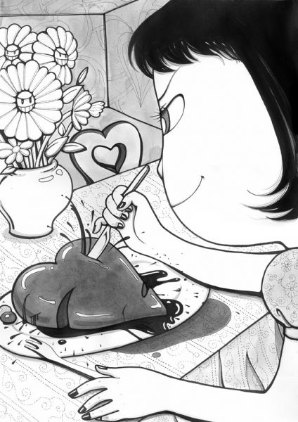yan wei ilustrações bizarras creepy