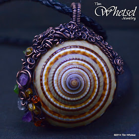 Wire Wrapped Sundial Seashell Necklace Pendant - ©2014 Tim Whetsel Jewelry
