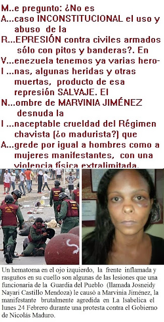 Marvinia jimenez, víctima de la agresión de la GNB de Maduro