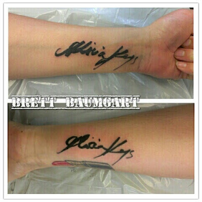 alicia keyes tattoo; celebrity signature tattoo