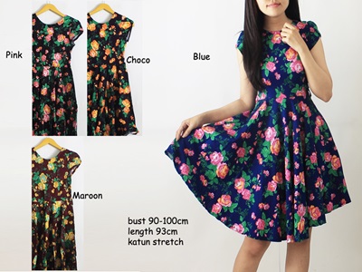 Jual Online Dress Wanita Murah di Jakarta Bahan Katun Warna Biru Keren Jual Online Dress Wanita Murah di Jakarta Bahan Katun Warna Biru Keren
