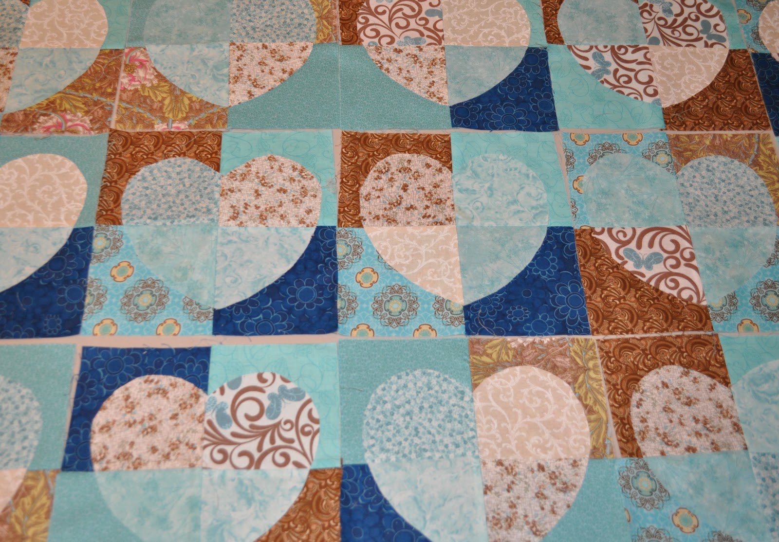 Richard and Tanya Quilts Blue Hearts Progress