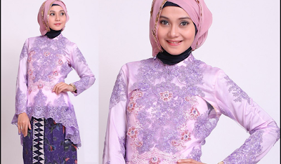 Model Baju Gamis Batik Kombinasi Brokat