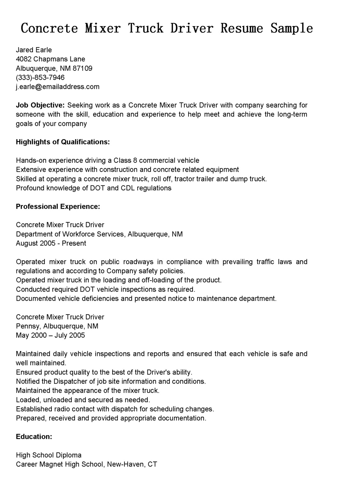 driving resume samples tarquin resumeized sample truck cdl truck driver resume