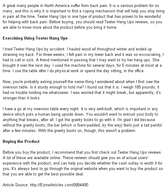 Effective Ways Teeter Hang Ups Review