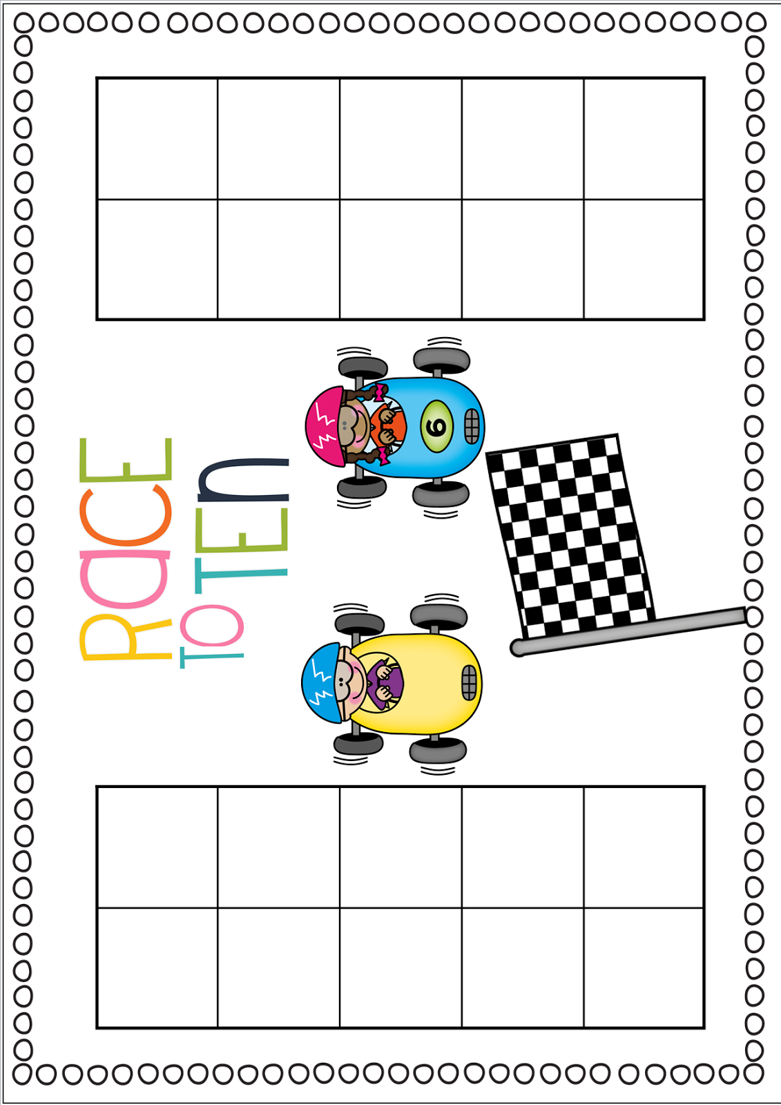 Early Years Fun Race to Ten... a Classroom Freebie