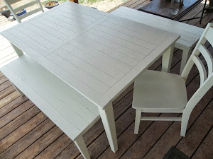 Solid wood table benches and chairs $SOLD