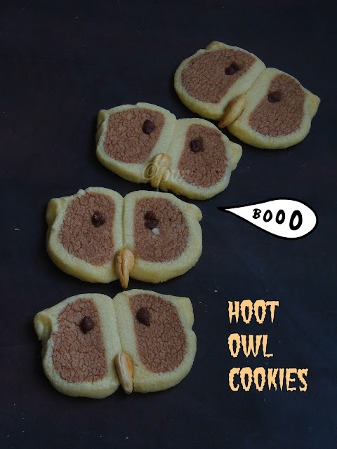 Hoot Owl Cookies, Eggless Hoot owl cookies