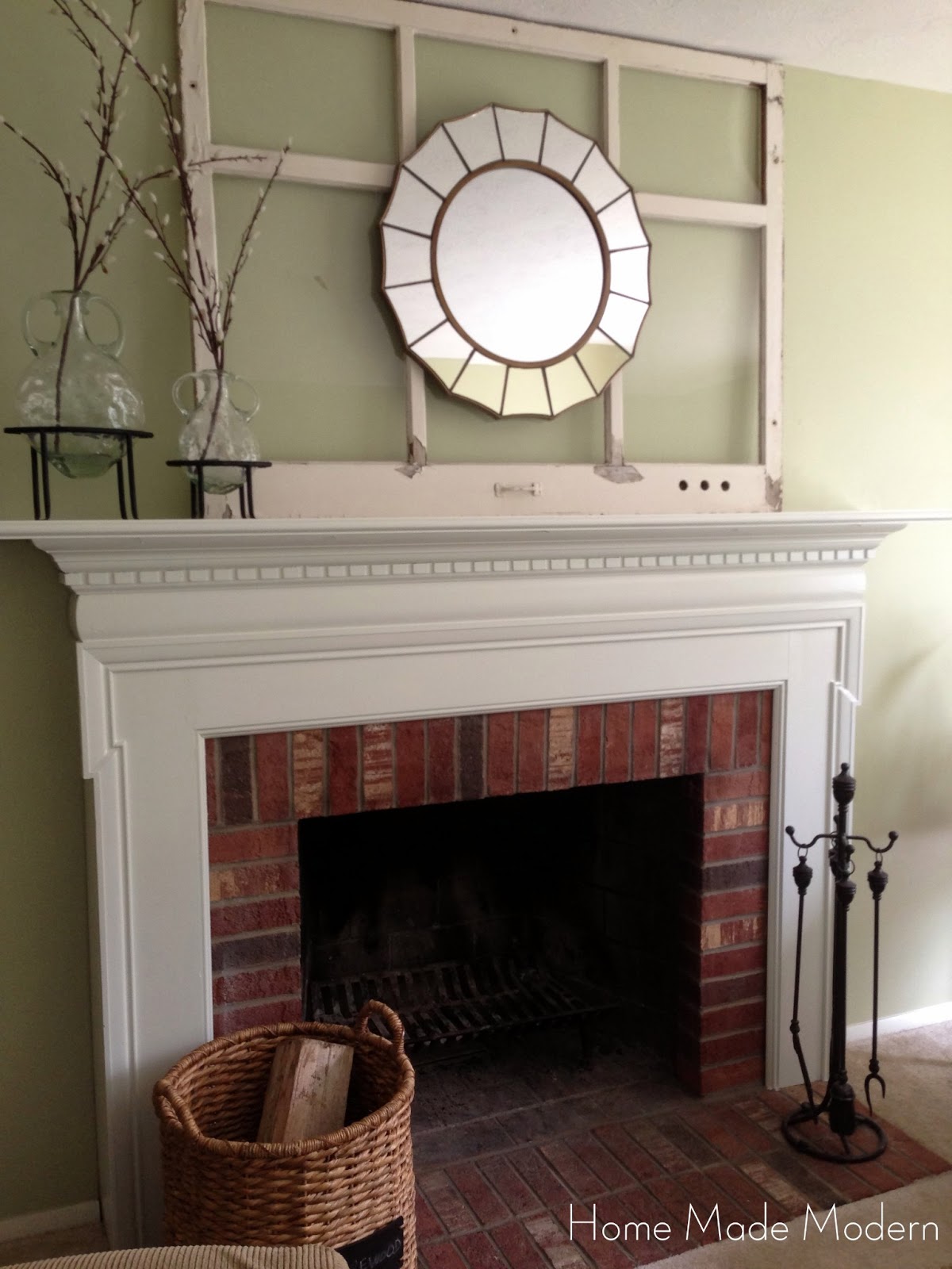 Home Made Modern Painted Fireplace Mantel (Finally!)