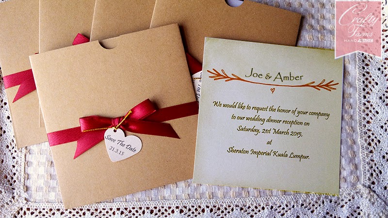 Wedding Card Malaysia Crafty Farms Handmade Rustic Brown Pocket Kuala Lumpur Wedding Card Stationery Invitation Handmade Unique Church