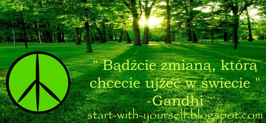 " Bądźcie zmianą, którą chcecie ujżeć w świecie " - Gandhi
