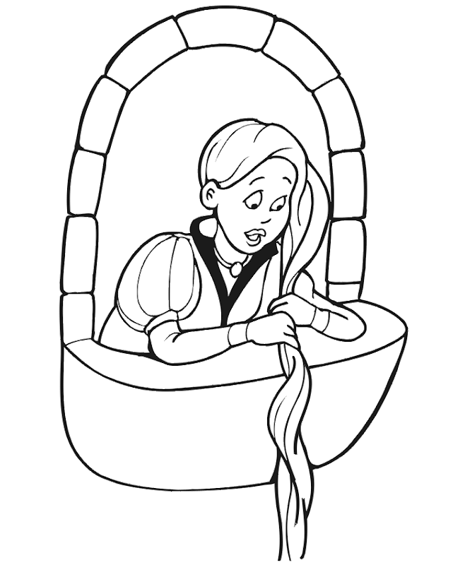 Tangled Disney Coloring Pages : Princess Rapunzel Coloring Pages  title=
