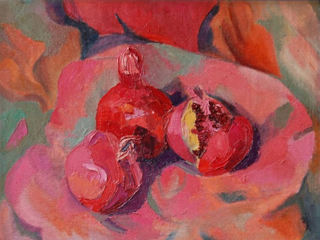 The pomegranates, oil on canvas/panel, 2004, 30x40 2000$