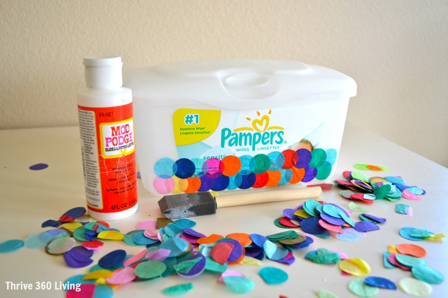 Thrive 360 Living DIY Confetti Covered Storage