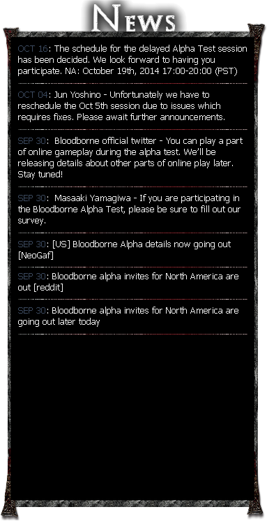 Bloodborne NA Alpha Test