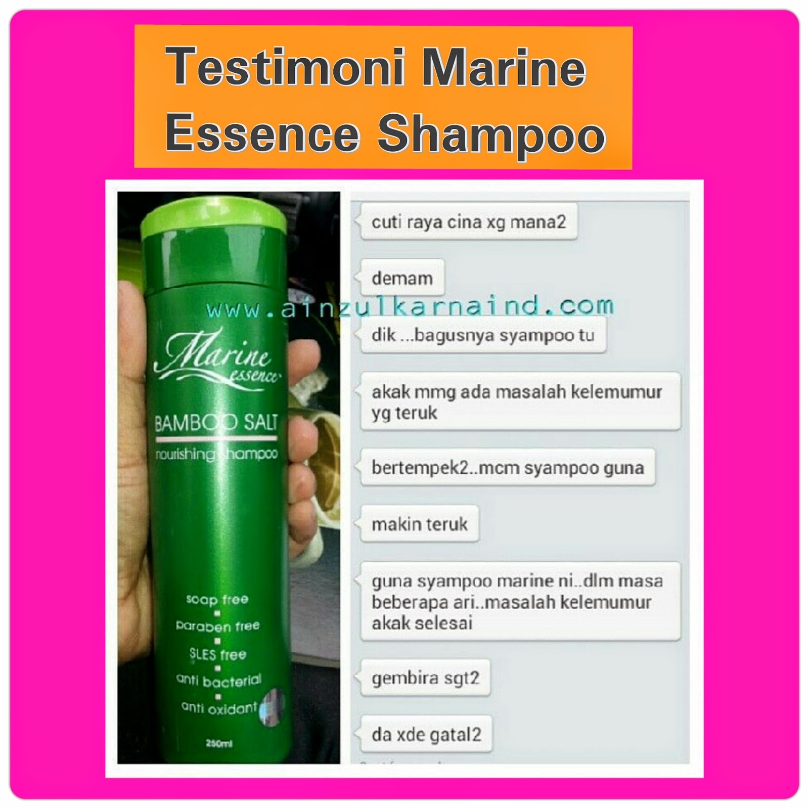 Testimoni Marine Essence Shampoo Masalah Kelemumur Selesai Marine
